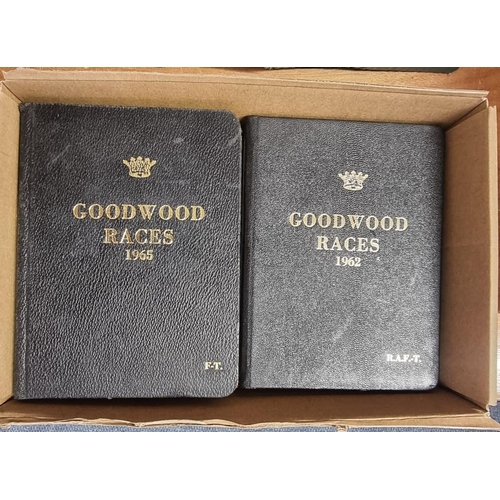 196 - GOODWOOD RACES: a run of 8 official race cards, 1962-69, uniformly bound in black rexine covers, gil... 