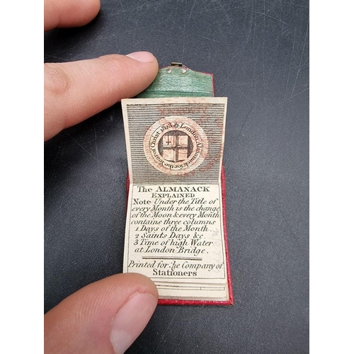 2 - MINIATURE ALMANAC: Almanac for 1782, London, Company of Stationers: 12pp inc. printed card covers cl... 