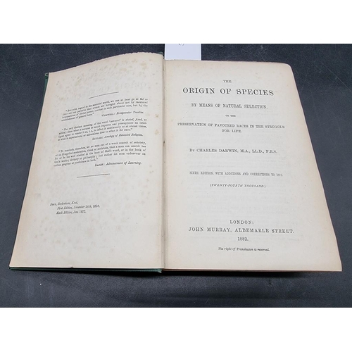 20 - DARWIN (Charles): 'The Origin of Species by means of Natural Selection...', London, John Murray... 