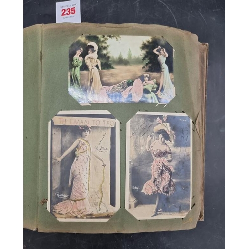 235 - POSTCARD ALBUM: a good early period album of romantic and sentimental types, largely continental. (A... 