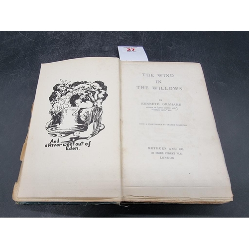 27 - GRAHAME (Kenneth): 'The Wind in the Willows': London, Methuen, 1908: FIRST EDITION. Publishers blue ... 