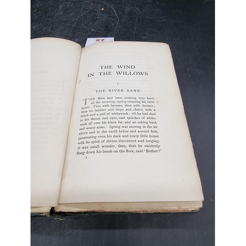 27 - GRAHAME (Kenneth): 'The Wind in the Willows': London, Methuen, 1908: FIRST EDITION. Publishers blue ... 