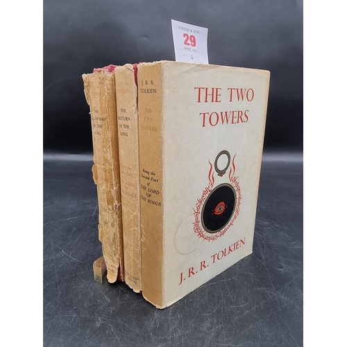 29 - TOLKIEN (J R R): Lord of the Rings Trilogy, 3 vols, 11th/8th/8th impressions 1961, dustjackets, vol.... 