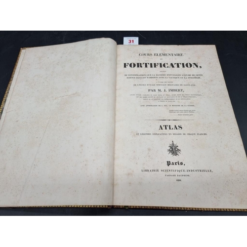 31 - PRESENTATION BINDING: FORTIFICATION: IMBERT (Jean Baptiste): 'Cours Elementaire de Fortificatio... 