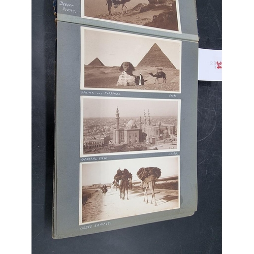 34 - PHOTOGRAPH ALBUM: Egypt, Palestine, Syria: album of approx 185 largely original photographs of Egypt... 