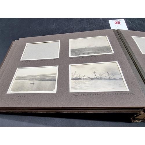 35 - PHOTOGRAPH ALBUM: Singapore, Hong Kong, China via Suez Canal and Colombo: album of approx 162 b... 