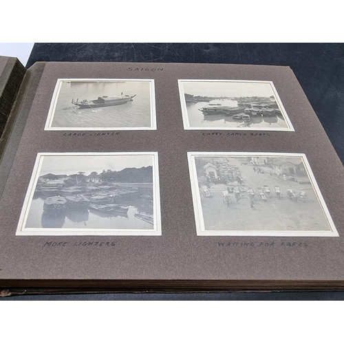 35 - PHOTOGRAPH ALBUM: Singapore, Hong Kong, China via Suez Canal and Colombo: album of approx 162 b... 