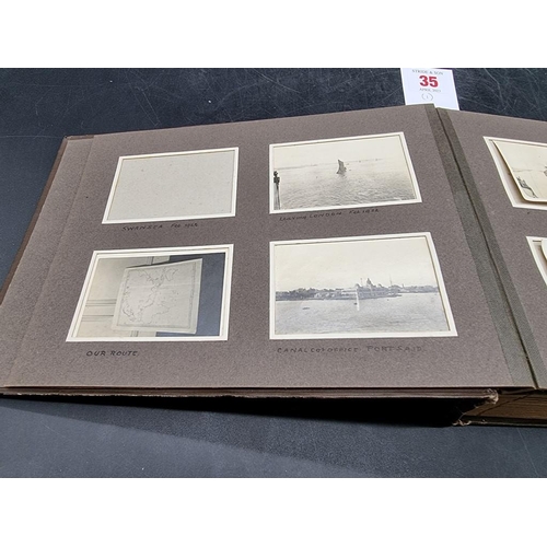 35 - PHOTOGRAPH ALBUM: Singapore, Hong Kong, China via Suez Canal and Colombo: album of approx 162 b... 