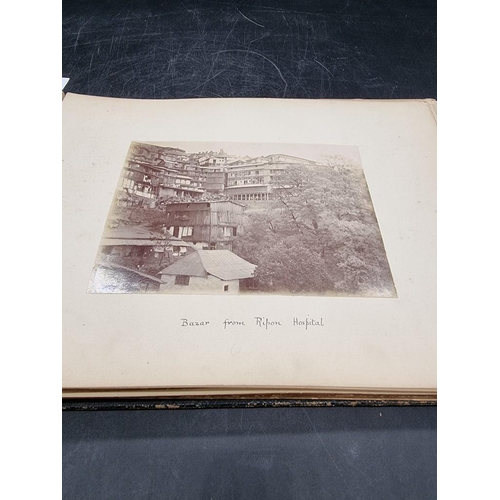 36 - PHOTOGRAPH ALBUM: images of Shimla, Ladakh, Baltistan, Lakkar Bazar, temple at Nuchar, Mashobra Baza... 