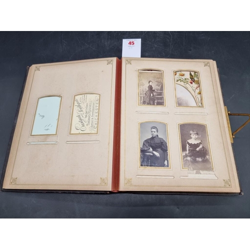 45 - CARTE DE VISITE ALBUM: Chichester & Brighton: album of approx 74 carte de visite and cabine... 