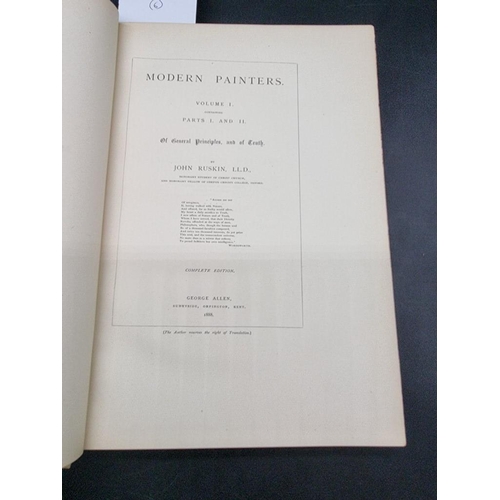 6 - RUSKIN (John): 'Modern Painters': George Allen, 1888: complete edition. 6 vols, contemporary ve... 