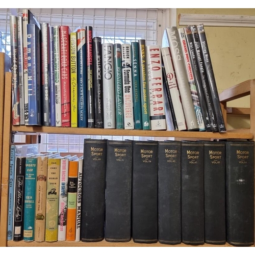 97 - MOTORING: a quantity of motoring reference books over 2 shelves, to include 7 bound vols 'Motor... 