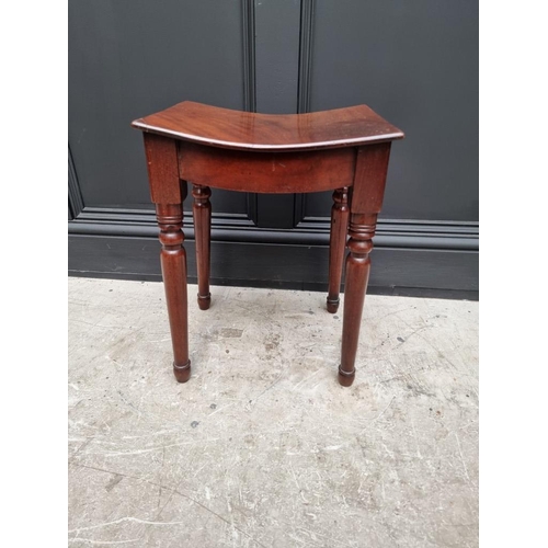 1046 - A George IV mahogany stool, with shaped top, 36.5cm wide. 