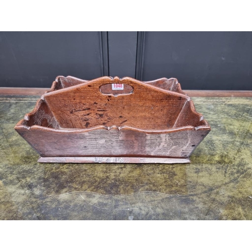 1048 - A George III oak cutlery tray, 33cm wide. 