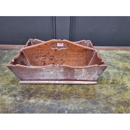 1048 - A George III oak cutlery tray, 33cm wide. 