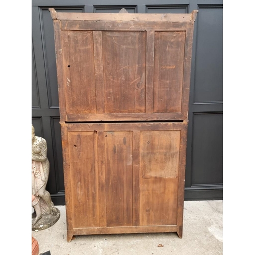 1064 - An unusual late 19th century mahogany bureau bookcase, 120cm wide. 