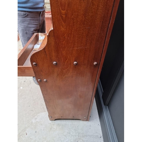 1064 - An unusual late 19th century mahogany bureau bookcase, 120cm wide. 