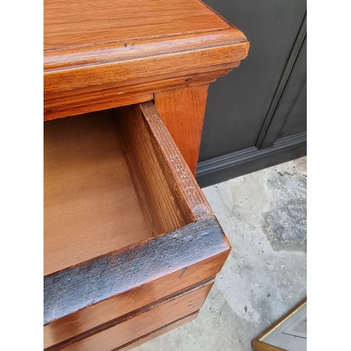 1069 - A late Victorian walnut chest of drawers, stamped 'Jas Shoolbred & Co' and numbered 989, 122cm w... 