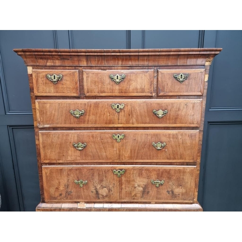 1070 - An 18th century walnut and crossbanded chest on chest, 98.5cm wide.  ... 