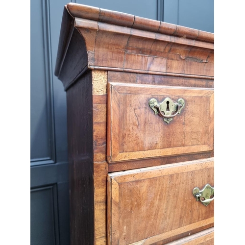 1070 - An 18th century walnut and crossbanded chest on chest, 98.5cm wide.  ... 