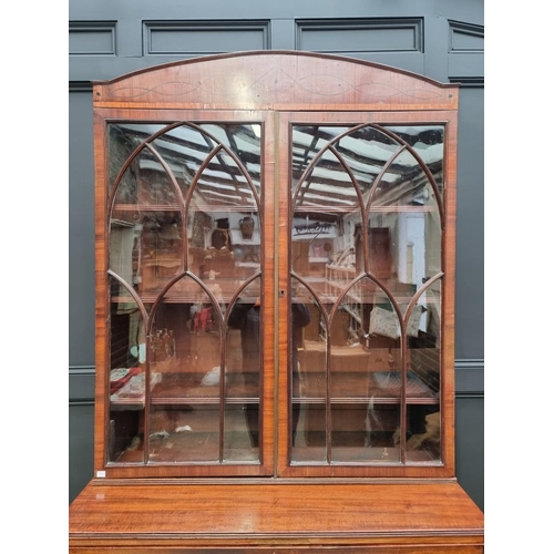 1073 - A Regency mahogany secretaire bookcase, 107cm wide. 