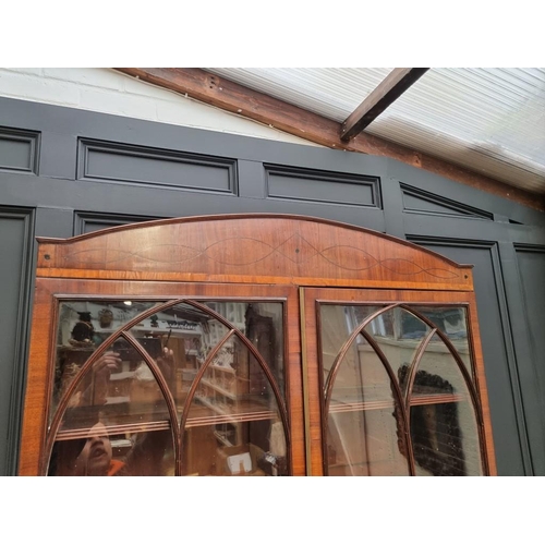 1073 - A Regency mahogany secretaire bookcase, 107cm wide. 