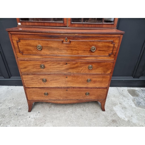 1073 - A Regency mahogany secretaire bookcase, 107cm wide. 