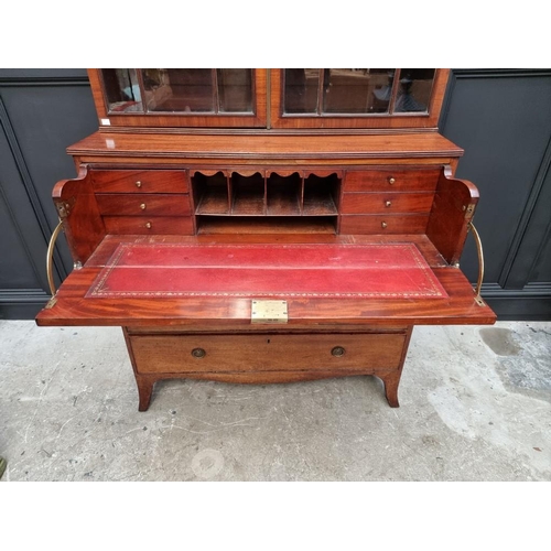 1073 - A Regency mahogany secretaire bookcase, 107cm wide. 