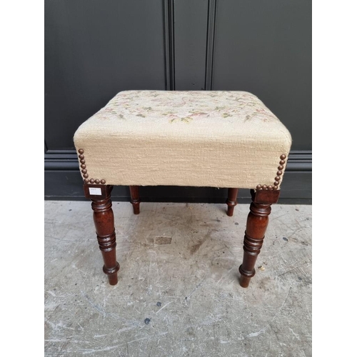 1092 - A Regency mahogany and upholstered stool. 