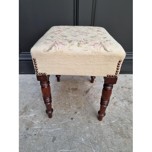 1092 - A Regency mahogany and upholstered stool. 