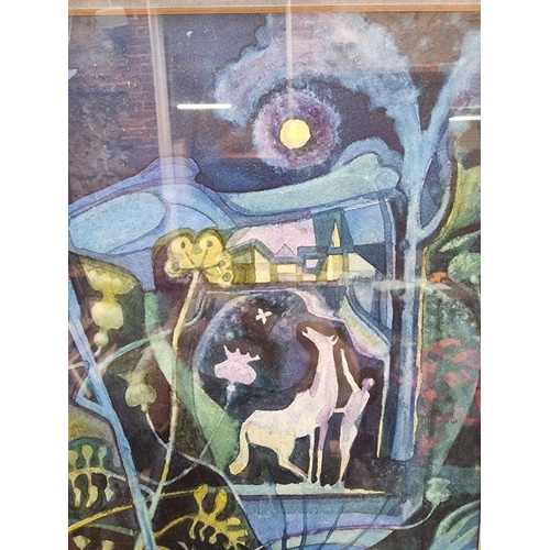 1130 - Richard Slater, 'Startled Horse', signed and dated '73, labelled verso, watercolour, 31 x 20cm.... 