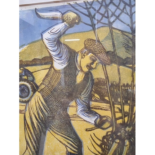 1161 - Frederick Austin, 'A Woodsman', signed and dated '55, linocut, 30.5 x 25.5cm.