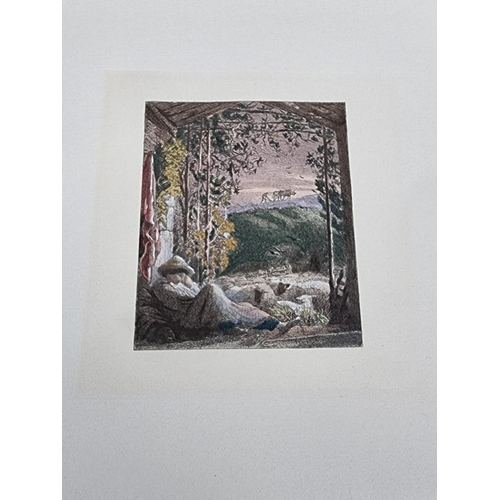 1191 - WITHDRAWN FROM SALE Samuel Palmer, 'The Sleeping Shepherd', colour print, pl.12 x 10.5cm; together w... 