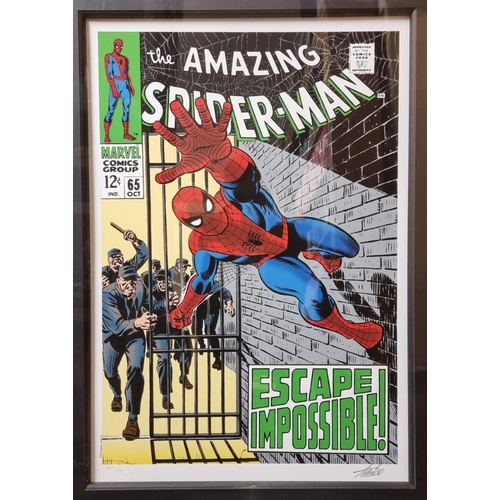 1192 - Stan Lee, Marvel Superheroes, 'The Amazing Spider-Man #65 - Escape Impossible!', signed and numbered... 