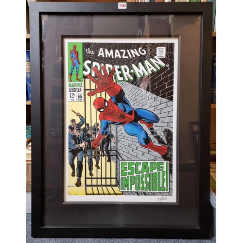 1192 - Stan Lee, Marvel Superheroes, 'The Amazing Spider-Man #65 - Escape Impossible!', signed and numbered... 