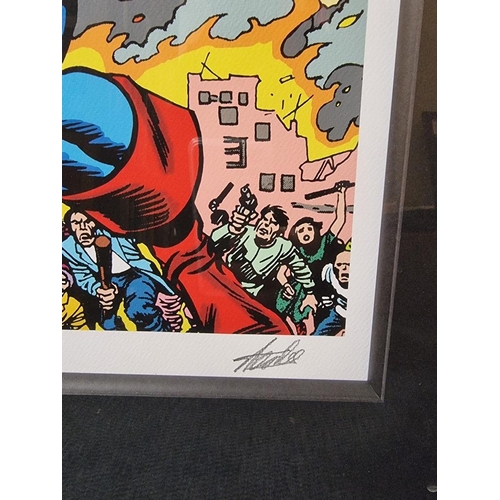 1194 - Stan Lee, Marvel Superheroes, 'Captain America #193 - Madbomb', signed and numbered 167/295, giclee ... 