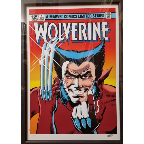 1195 - Stan Lee, Marvel Superheroes, 'Wolverine #1', signed and numbered 167/295, giclee print, with CoA, I... 