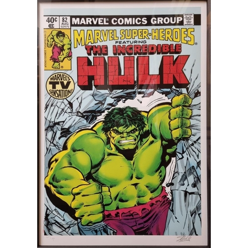 1196 - Stan Lee, Marvel Superheroes, 'The Incredible Hulk #82 - Marvel's TV Sensation', signed and numbered... 