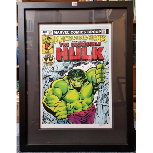 1196 - Stan Lee, Marvel Superheroes, 'The Incredible Hulk #82 - Marvel's TV Sensation', signed and numbered... 