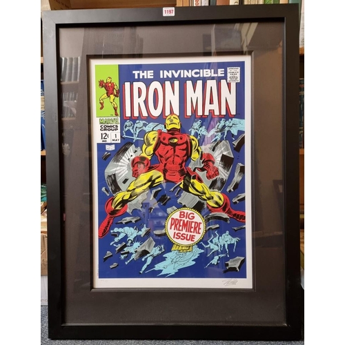 1197 - Stan Lee, Marvel Superheroes, 'The Invincible Iron Man #1 - Big Premier Issue', signed and numbered ... 