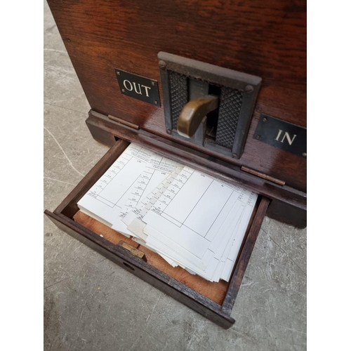 1206 - A vintage National Time Recorder Co Ltd clocking-in clock, 99cm high. 