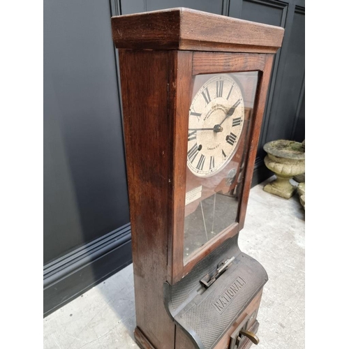 1206 - A vintage National Time Recorder Co Ltd clocking-in clock, 99cm high. 