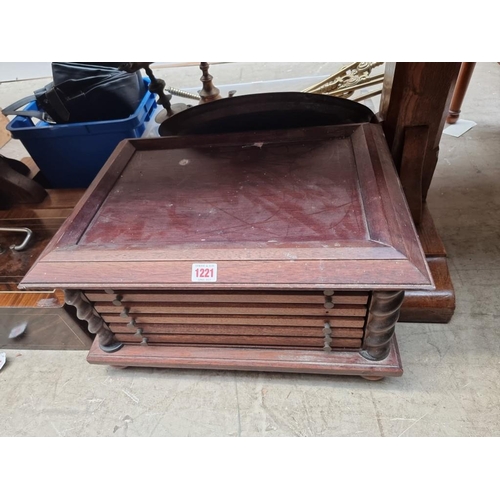 1221 - A mahogany collector's chest, 51cm wide. 