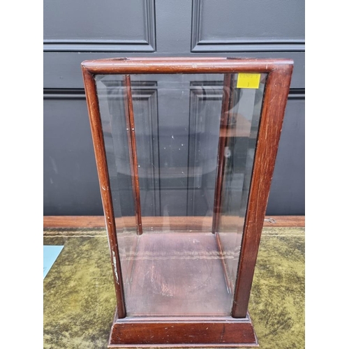 1224 - An unusual 1920s mahogany pen display case, labelled 'Mabie, Todd & Co Ltd', 52cm high x 32cm wi... 