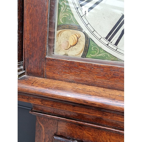 1229 - An early 19th century oak 30 hour longcase clock, the 12in square painted dial inscribed 'Wilson, Ch... 