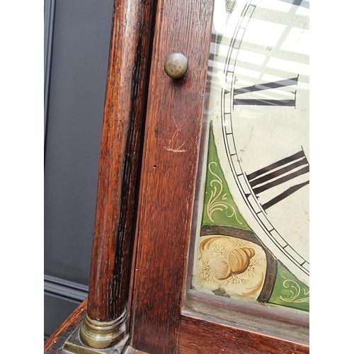 1229 - An early 19th century oak 30 hour longcase clock, the 12in square painted dial inscribed 'Wilson, Ch... 