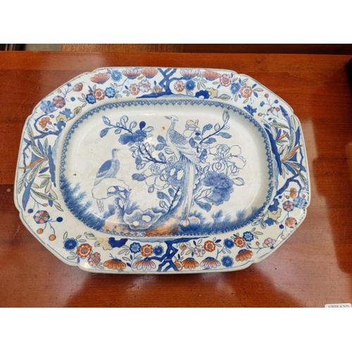 1274 - Two pairs of French tin glazed pottery plates; together with two Victorian ironstone plates. (6)... 