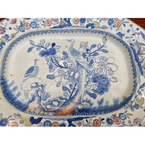 1274 - Two pairs of French tin glazed pottery plates; together with two Victorian ironstone plates. (6)... 