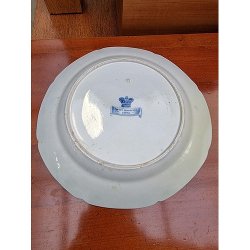 1274 - Two pairs of French tin glazed pottery plates; together with two Victorian ironstone plates. (6)... 