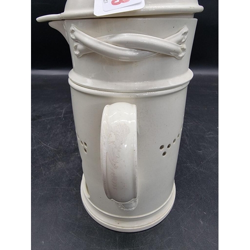 1303 - A rare complete Leeds creamware veilleuse food warmer, 26cm high, (restoration).... 